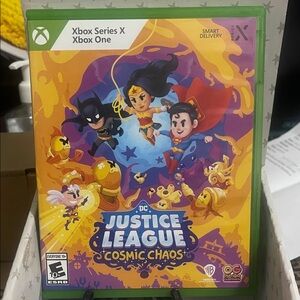 DC Justice League Cosmic Chaos Xbox Series X Xbox One Game - Purple and Yellow